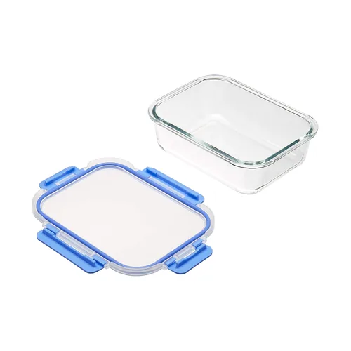 Vista 2 de Amazon Basics Recipientes de vidrio para almacenamiento de alimentos con tapas con cierre, juego de 7, 14 piezas incluyendo tapas, sin BPA