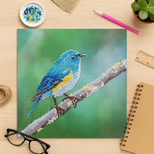 Vista 5 de Diamond Art by Leisure Arts Kit DMA 12x12 IntermediateBlue Bird