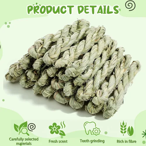 Vista 4 de 50 piezas de conejo Timothy Heno juguete conejo masticar juguetes para conejitos pequeños golosinas de hierba natural palo masticar juguetes