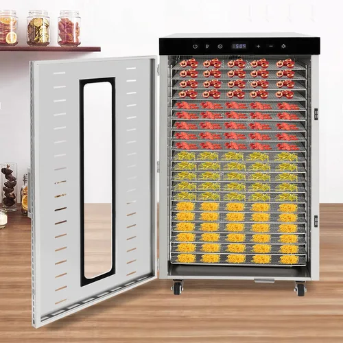 Vista 11 de Deshidratador de alimentos, bandejas de acero inoxidable, máquina deshidratadora comercial de frutas, secadora de carne de res de varios niveles
