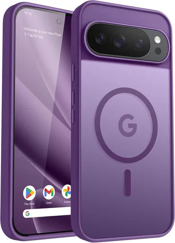 Vista 144 de Funda para teléfono Google Pixel 9 Pro XL, Compatible con Magnético, Protección contra Caídas de Grado Militar Translúcida Mate Resistente a Golpes