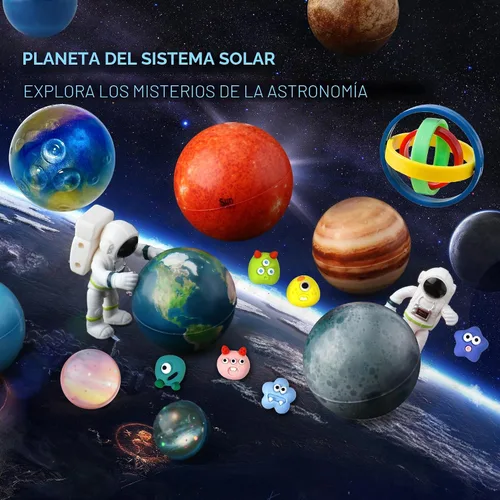 Vista 6 de Juguetes de planetas del sistema solar para niños, juguetes sensoriales educativos STEM para niños autistas, no tóxicos, bola de limo de astronauta