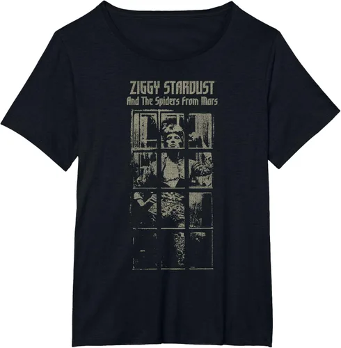 Vista 31 de David Bowie - Camiseta And The Spiders From Mars Faded, Negro