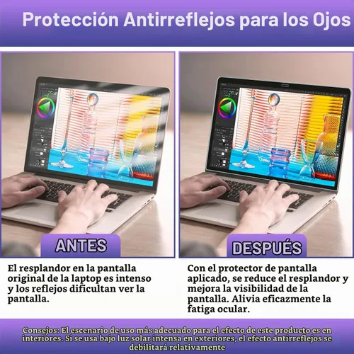 Vista 3 de F FORITO Paquete de 2 protectores de pantalla anti luz azul compatibles con MacBook Pro 2022 de 13 pulgadas con chip M2 y MacBook Air de 13