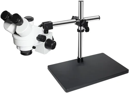 Vista 4 de Kit de accesorios para microscopio 3.5X-90X simulocal Trinocular estéreo Microscopio con soporte de brazo doble ajustable de 360 soportes 5 X C