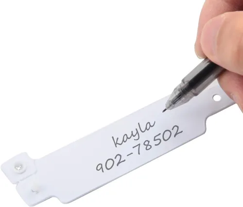 Vista 2 de Pulseras de plástico blanco para hospital, 100 unidades, pulseras de vinilo, bandas de identificación de paciente, pulseras de plástico médico