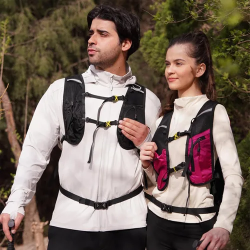 Vista 6 de Mochila pequeña de 15L para senderismo ligera Mochila de hidratación para hombres y mujeres, mochila de senderismo impermeable para viajes y ciclismo