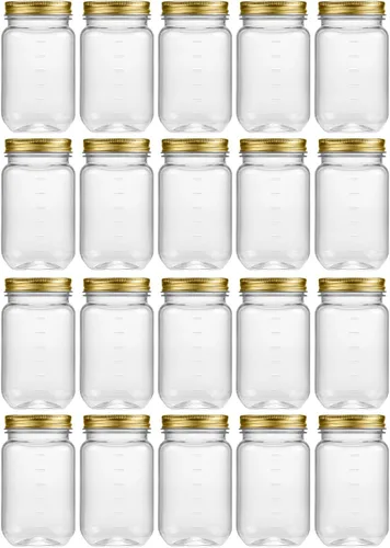 Vista 13 de Novelinks - Recipientes de plástico transparente (16 onzas) 5 Pack, Black, Plastic Containers with Lids, Decorative Jars, Storage Jars, Candy