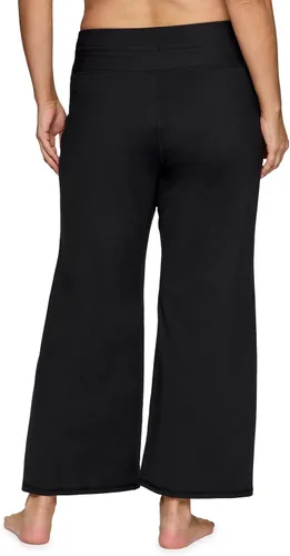 Vista 2 de RBX Pantalones de yoga ligeros y holgados para mujer con bolsillos, pantalones deportivos suaves de pierna ancha para entrenamiento, descanso
