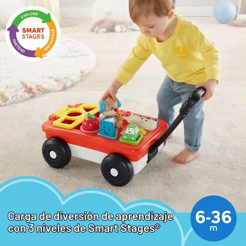 Vista 2 de Fisher-Price - Laugh & Learn Pull & Play Learning, vagón de reir y aprender, de halar y jugar, Multicolor