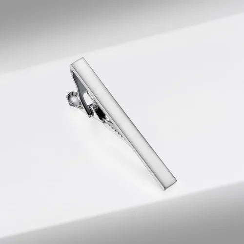 Vista 4 de UJOY Clips ajustados para corbatas negras y plateadas, caja de alfileres para hombres