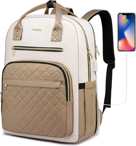 Vista 9 de YAMTION Mochila para mujeres y adolescentes, mochila escolar TSA para laptop con USB para estudiantes universitarios, negocios, oficina, trabajo
