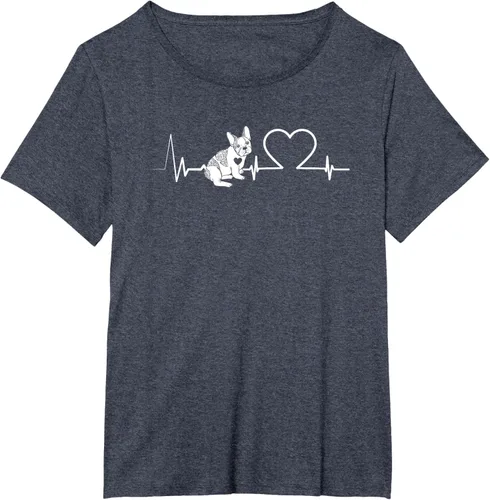 Vista 41 de Heartbeat Bulldog francés Camiseta de propietario de perros Frenchie, Negro
