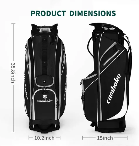 Vista 5 de Bolsa ligera para carrito de golf con divisores de longitud completa de 14 vías, bolsa enfriadora, bolsa de golf para hombres y mujeres con correa
