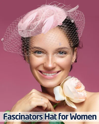 Vista 5 de Hoteam 12 tocados para mujeres y niñas, sombreros de fiesta de té, pastilleros con velo, plumas de malla vintage, cóctel, fiesta de té, para boda