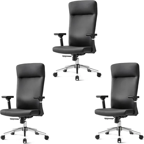 Vista 10 de EUREKA ERGONOMIC Eris - Silla de escritorio de cuero con respaldo alto, silla ejecutiva para computadora con reposabrazos ajustables 4D