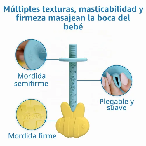 Vista 3 de Dr. Brown's Tubos de dentición para bebés, abejas y caracoles, 9.8 ft+, paquete de 2