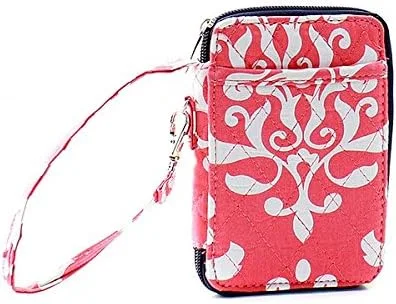 Vista 3 de Damasco Floral Bloom Print Acolchado Mini Billetera Pulsera Verde, Verde