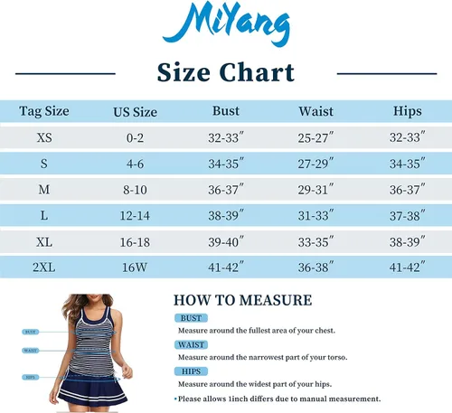 Vista 4 de MiYang - Tankini para mujer a rayas vestido de traje de baño vintage