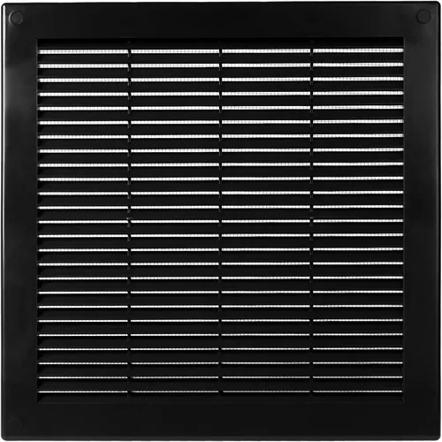 Vista 35 de Medida de apertura de 3'' x 3'' pulgadas / Rejilla externa de ventilación cuadrada blanca con malla protectora - Registro de plástico ligero Blanco