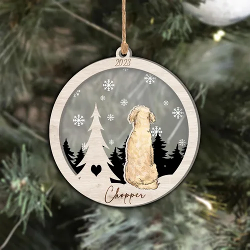 Vista 267 de Nazenti Adorno de Navidad conmemorativo personalizado, regalo personalizado de recuerdo de perro, condolencias por pérdida de mascotas, sabueso