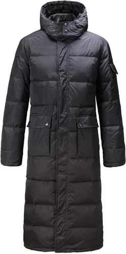 Vista 3 de chouyatou Abrigo largo de invierno con capucha extraíble para hombre