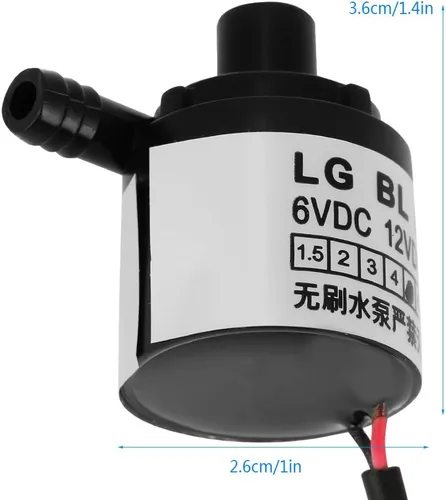 Vista 2 de Oumefar 1pc ultra silencioso mini DC 12 V 5 W sin escobillas sumergible 8.2 ft cabeza para la industria uso doméstico pequeña fuente bomba