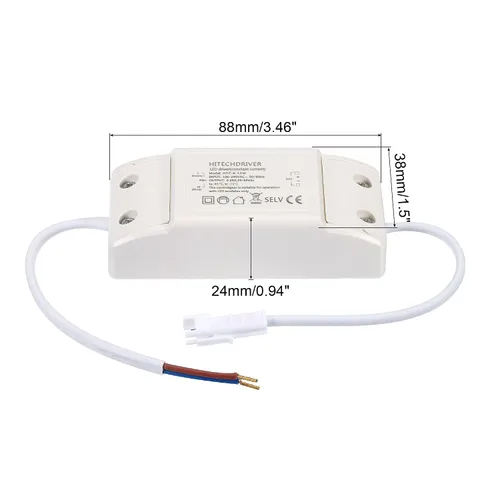 Vista 2 de PATIKIL 8-12W 280mA LED Driver, 2Pcs AC 100-240V Salida 24-36V DC Conector macho Conector Rectificador de corriente constante Transformador Fuente