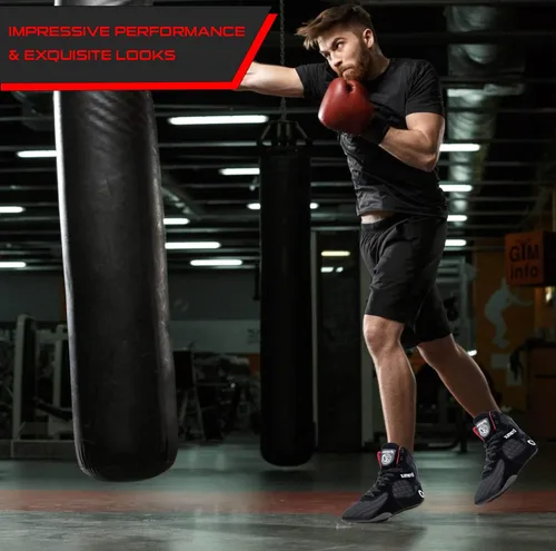 Vista 2 de Otomix Calzado Stingray Escape para Hombre de Bodybuilding, Levantamiento de Pesas, MMA y Lucha Negro