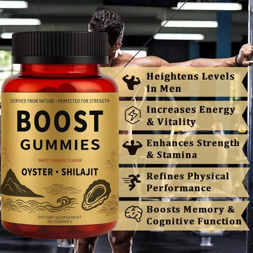 Vista 3 de Boost Alpha Gummies para hombres Gomitas de ostra Shilajit para adultos Mejora la fuerza y el apoyo inmunológico con ostra, shilajit, vitamina