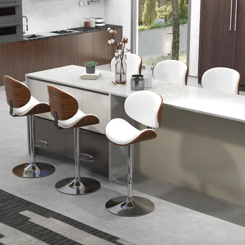 Vista 21 de civama Taburetes de bar 1 pieza para encimera de cocina, sillas de altura de barra ajustable, taburetes de bar giratorios modernos con asiento