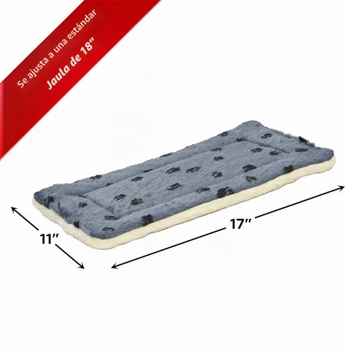 Vista 2 de Cama reversible para mascota, diseño en lana para perro o gato , Azul