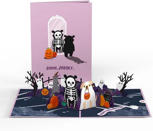 Vista 2 de Lovepop Tarjeta desplegable de vacaciones para ella y él – Tarjetas de felicitación de Halloween 3D para niños, niñas, hombres y mujeres – Oohh Oohh