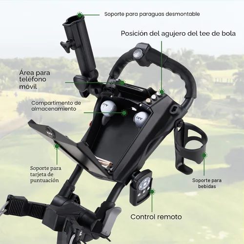 Vista 4 de KVV Electric Golf Push Cart with Remote Control, Super Compact and Lightweight Electric Golf Cart,Smallest Folding Size Electric Golf Cart, Suitable
