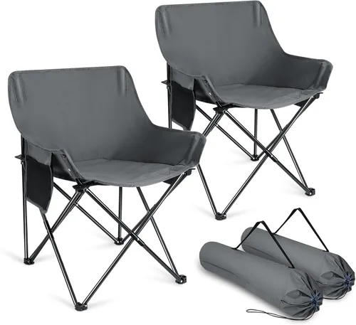 Vista 8 de Joyfair Silla de campamento al aire libre para adultos, sillas plegables grandes y portátiles con bolsa de transporte para patio, playa, pesca