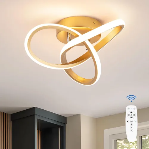 Vista 9 de CANEOE Moderna lámpara LED de techo, luz diurna blanca de 4500 K, lámpara de techo semiempotrada para dormitorio, baño, cocina, balcón, lavandería