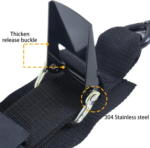Vista 4 de Correas de amarre para remolque de barco, correas de amarre con ganchos de cierre y accesorios de bucle suave, correas de seguridad ajustables