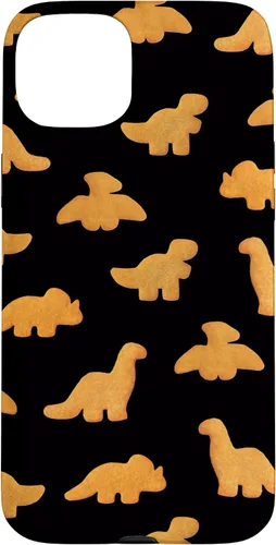 Vista 9 de iPhone 16 Dinos - Patrón de pepitas de pollo Divertida funda negra de dinosaurio realista