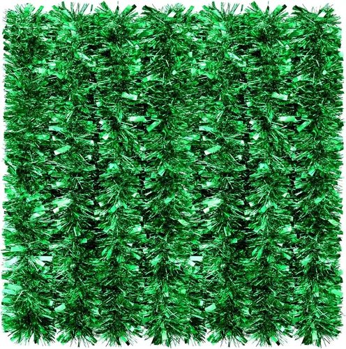 Vista 13 de WILLBOND - Guirnalda de oropel de Navidad de 26,2 pies, guirnalda de oropel metálico con purpurina, guirnalda colgante para árbol de Navidad