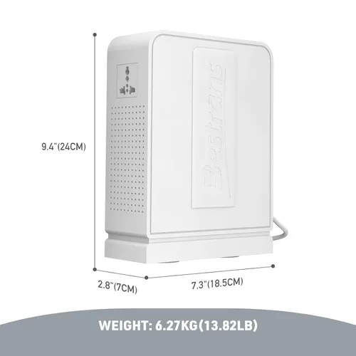 Vista 5 de Transformador elevador de 2000 W, convertidor de 110 V a 220 V, convertidor de voltaje resistente de 110 V-120 V a 220 V-240 V con dos tomas, Blanco