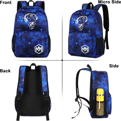 Vista 12 de Bluboon Mochila escolar para niños y adolescentes, mochila de viaje para niños, bolsa de almuerzo para niños, estuche para lápices