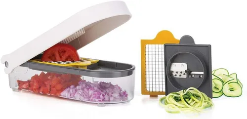 Vista 24 de Prepworks de Progressive Dicer Spiralizer Veggie Chopper, Blanco