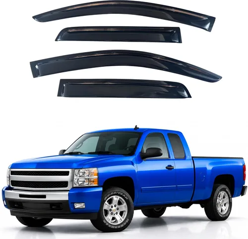 Vista 393 de IG - Visera para ventana para Ford Bronco y F150-F350 1980-1996, deflector lateral tipo cinta adhesiva, resistente, contra lluvia y viento