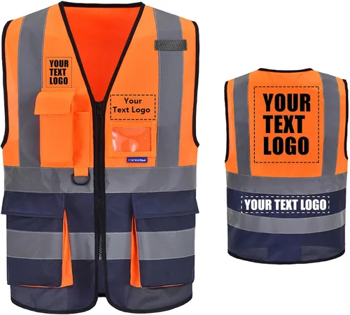 Vista 20 de A-SAFETY Chaleco de Seguridad Reflejante de Alta Visibilidad con Logo Personalizado (XS-8XL)