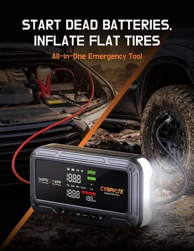 Vista 2 de Arrancador con compresor de aire 8000A 160 PSI, 65W USB-C