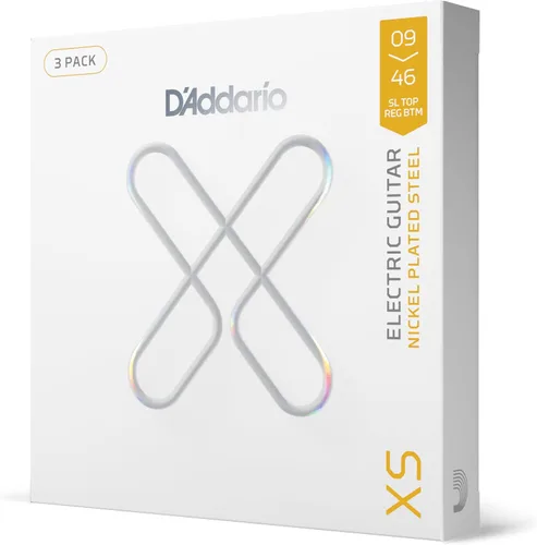 Vista 12 de D'Addario - Cuerdas de guitarra eléctrica con revestimiento de níquel XS, XSE1156, calibre Med Top/X-Heavy Bottom 11-56, juego de 6 cuerdas, paquete