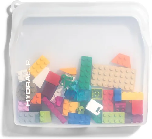 Vista 5 de Hydra Cup Bolsas de silicona reutilizables para almacenamiento de alimentos para preparación de comidas, paquete de 6, 30 onzas Sello a presión