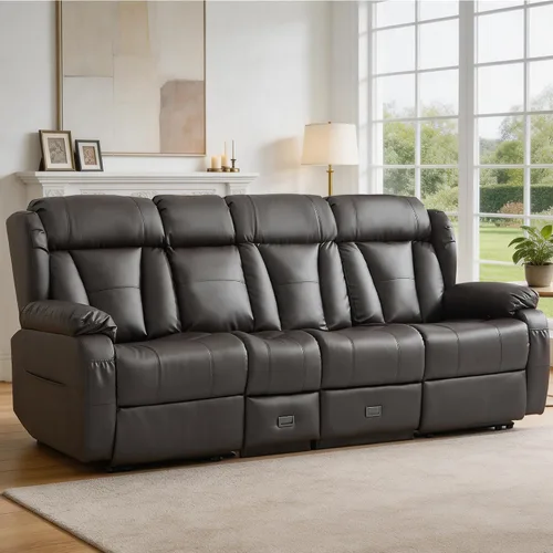 Vista 16 de Sofá biplaza reclinable manual de 59" reclinable doble para sala de estar