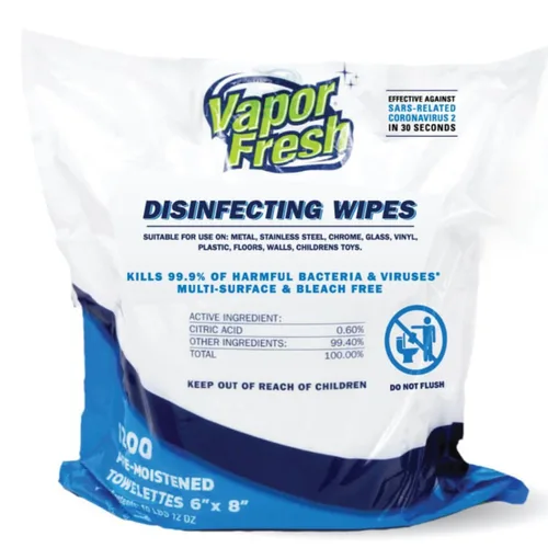 Vista 8 de Vapor Fresh Toallitas desinfectantes – 1200 unidades x 4 rollos (4,800 toallitas en total) desinfectante de grado comercial alimentado por plantas
