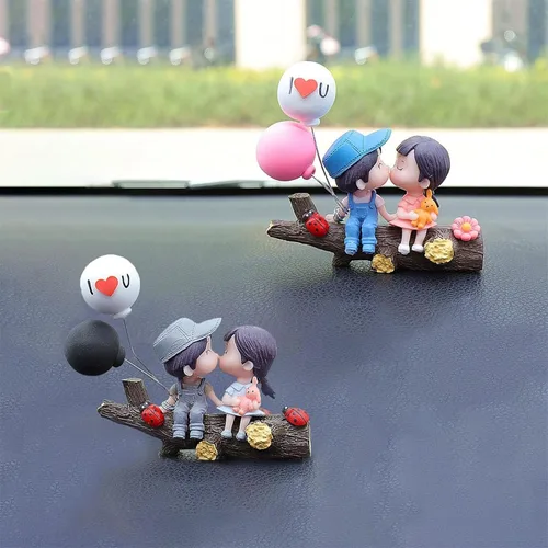 Vista 7 de Adornos lindos para parejas, decoración de automóvil, dibujos animados lindos, figuras de acción para parejas, adorno de globo, decoración de globo